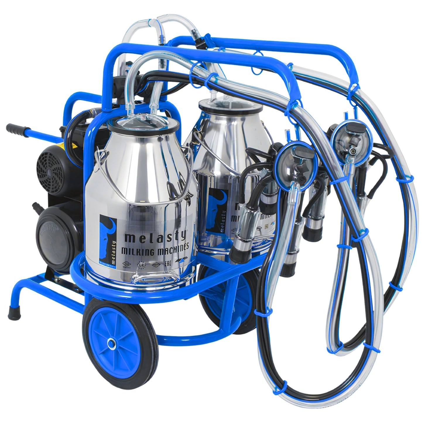 ORDEÑADORA DOBLE PARA VACAS (DE DOBLE CUBETA) (G.E.) (110V-60HZ-0,55KW)