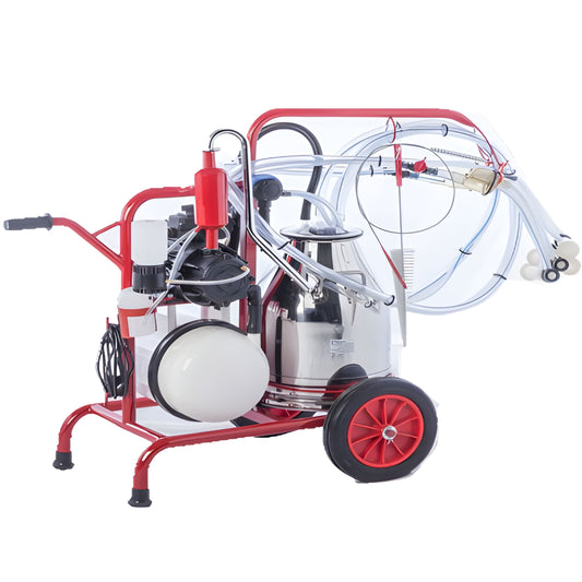 MAQUINA DE ORDEÑO DE UN PUNTO (CUBETA INDIVIDUAL 30L INOX) BOMBA 200LT LUBRICADA 110V 60HZ