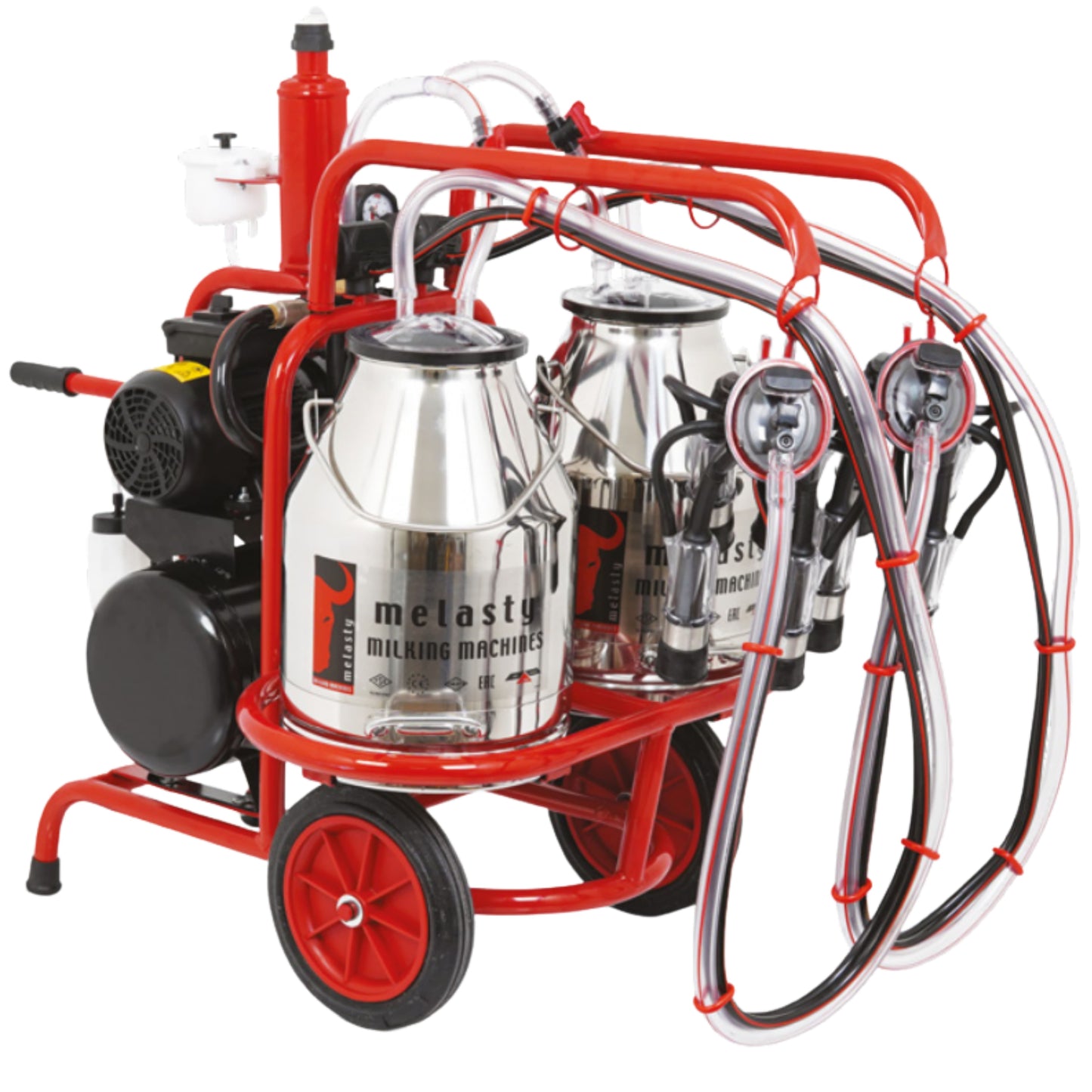MAQUINA DE ORDEÑO DOBLE PARA VACAS (CUBETA DOBLE) (110V-60HZ-0.55KW)